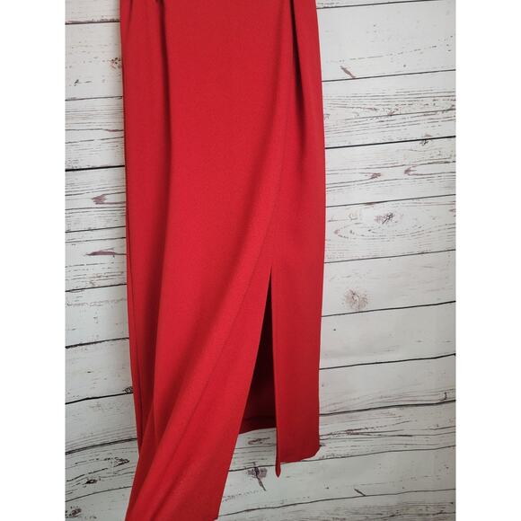 Leslie Belle Red Black Velvet Collar 2-Piece Formal Work Skirt & Jacket Size 8 - Picture 15 of 16